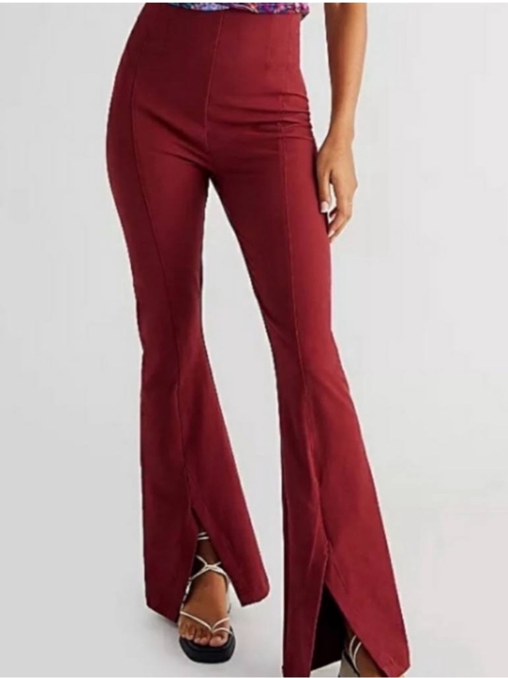 Free People Real Deal Slit Split Flare Pants XS